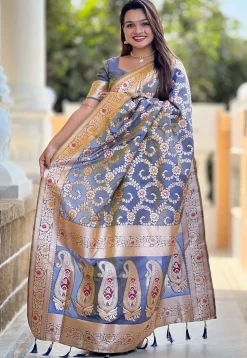 Banarasi Saree in Grey