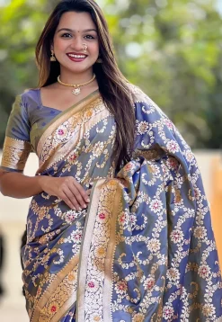 Banarasi Saree in Grey
