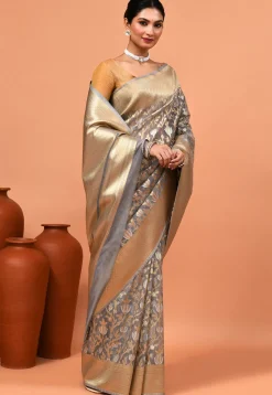 Banarasi Saree in Grey