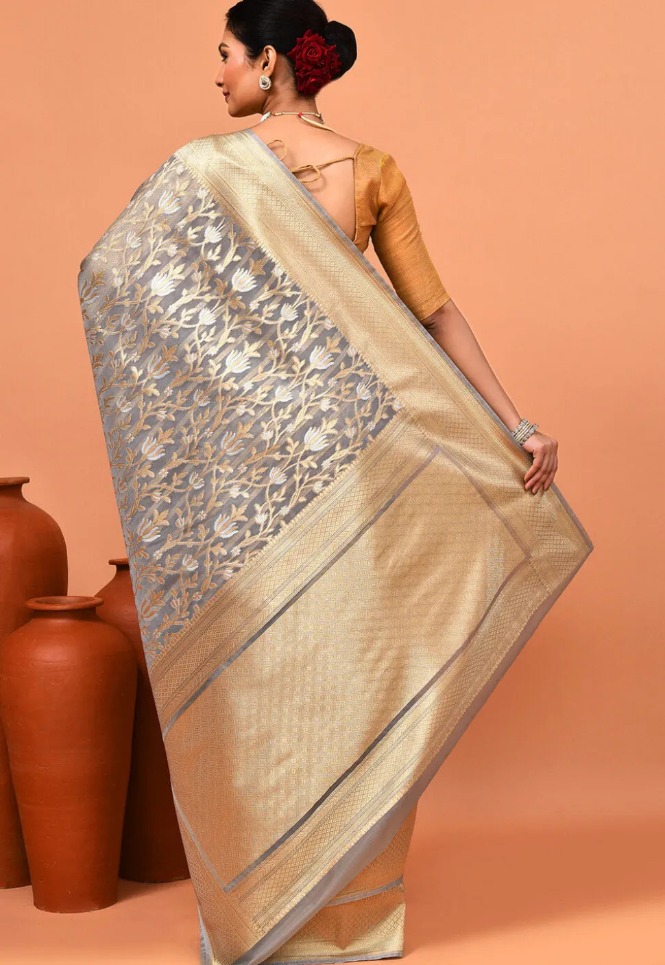 Banarasi Saree in Grey