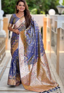 Banarasi Saree in Grey