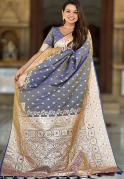 Banarasi Saree in Grey