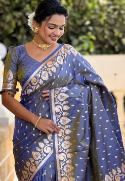 Banarasi Saree in Grey