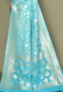 Banarasi Saree in Light Blue