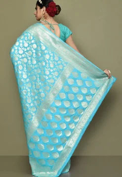 Banarasi Saree in Light Blue