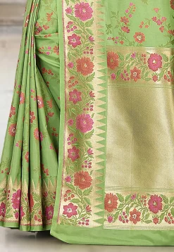 Banarasi Saree in Light Green