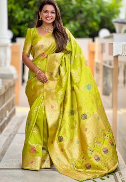 Banarasi Saree in Light Green