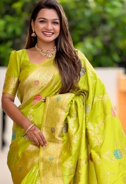 Banarasi Saree in Light Green
