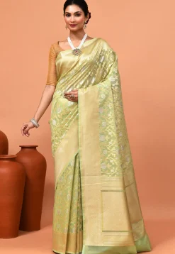 Banarasi Saree in Light Green