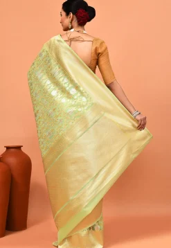 Banarasi Saree in Light Green