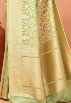 Banarasi Saree in Light Green