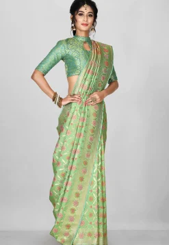 Banarasi Saree in Light Green