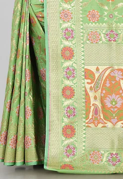 Banarasi Saree in Light Green