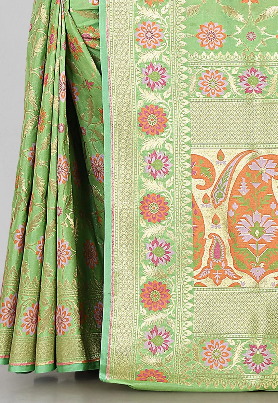 Banarasi Saree in Light Green