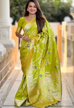 Banarasi Saree in Light Green