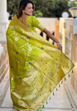 Banarasi Saree in Light Green