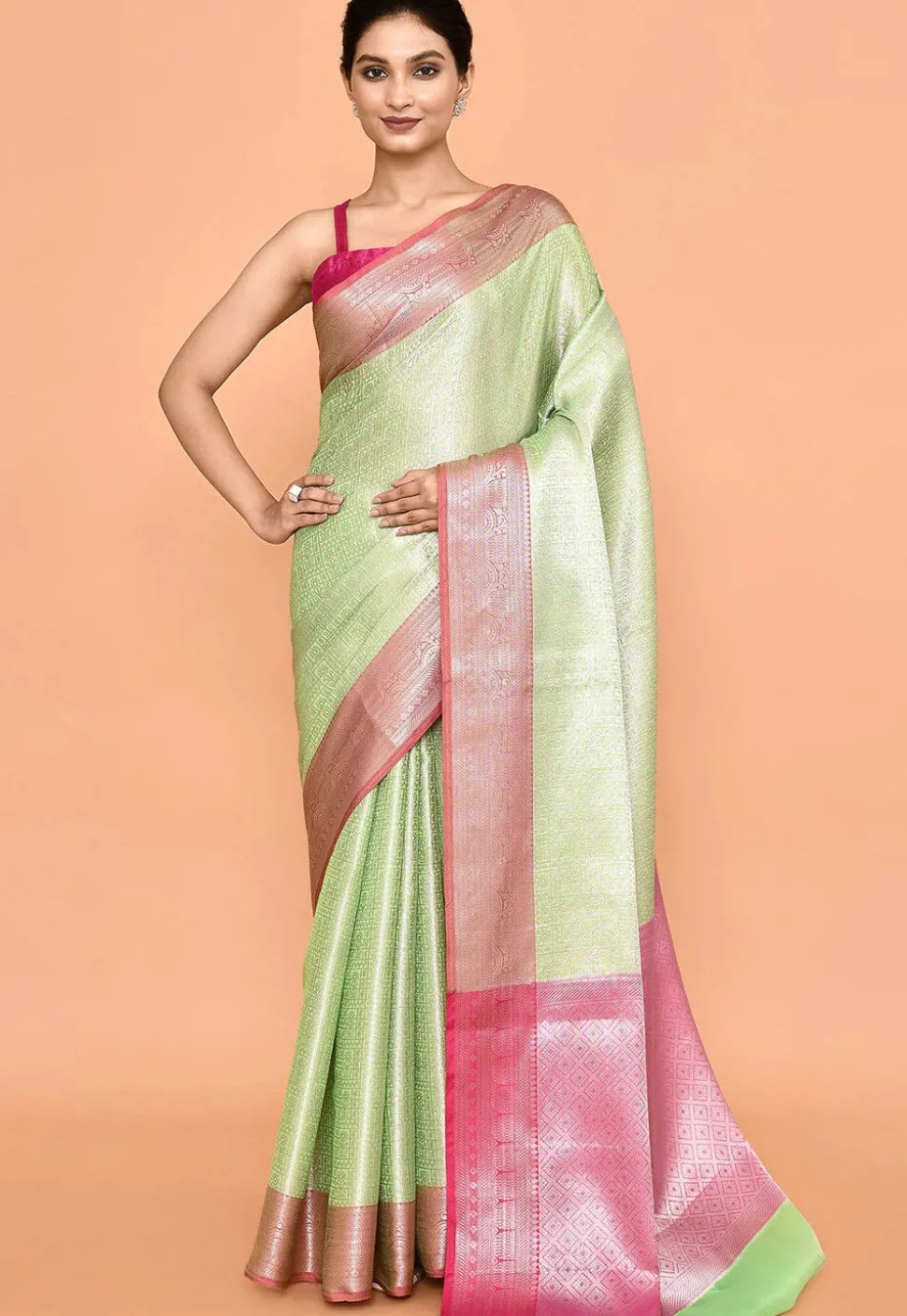 Banarasi Saree in Light Green