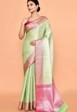 Banarasi Saree in Light Green
