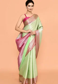 Banarasi Saree in Light Green