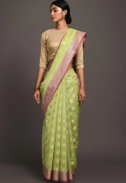 Banarasi Saree in Light Green