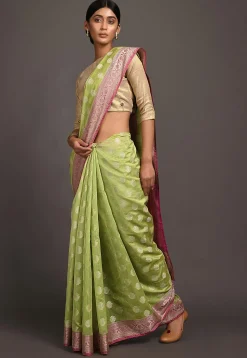Banarasi Saree in Light Green