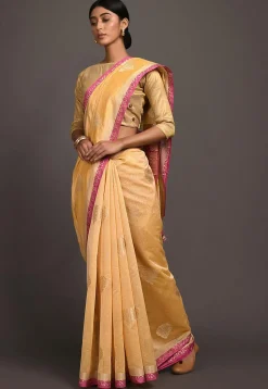 Banarasi Saree in Light Mustard