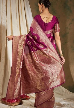 Banarasi Saree in Magenta