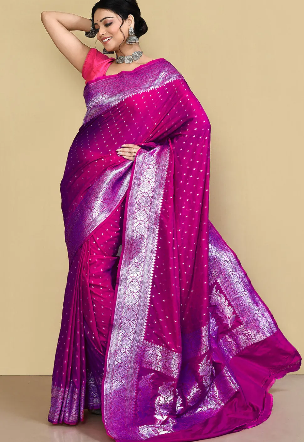 Banarasi Saree in Magenta