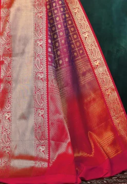 Banarasi Saree in Magenta Dual Tone