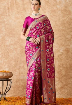 Banarasi Saree in Magenta