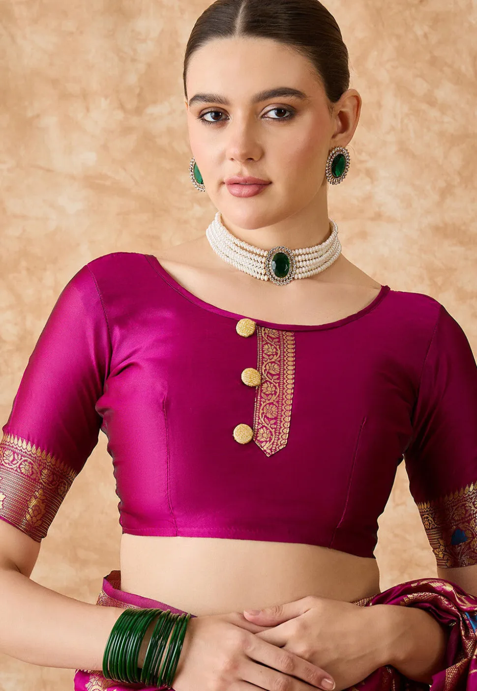 Banarasi Saree in Magenta