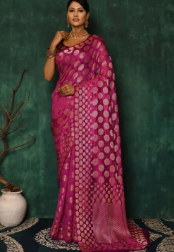 Banarasi Saree in Magenta Pink