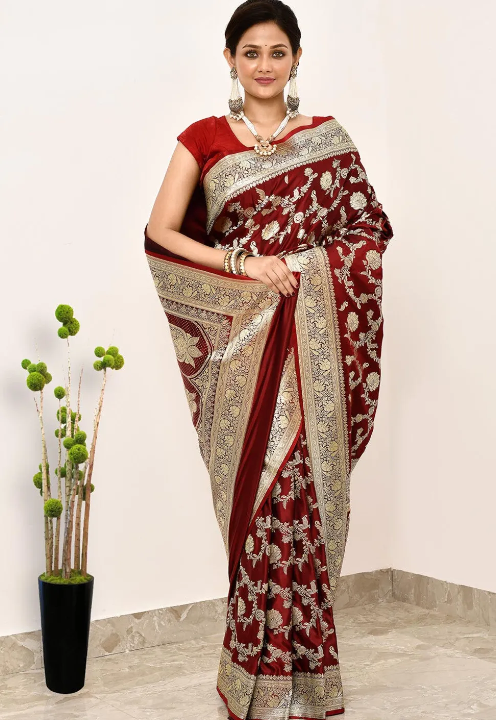Banarasi Saree in Maroon