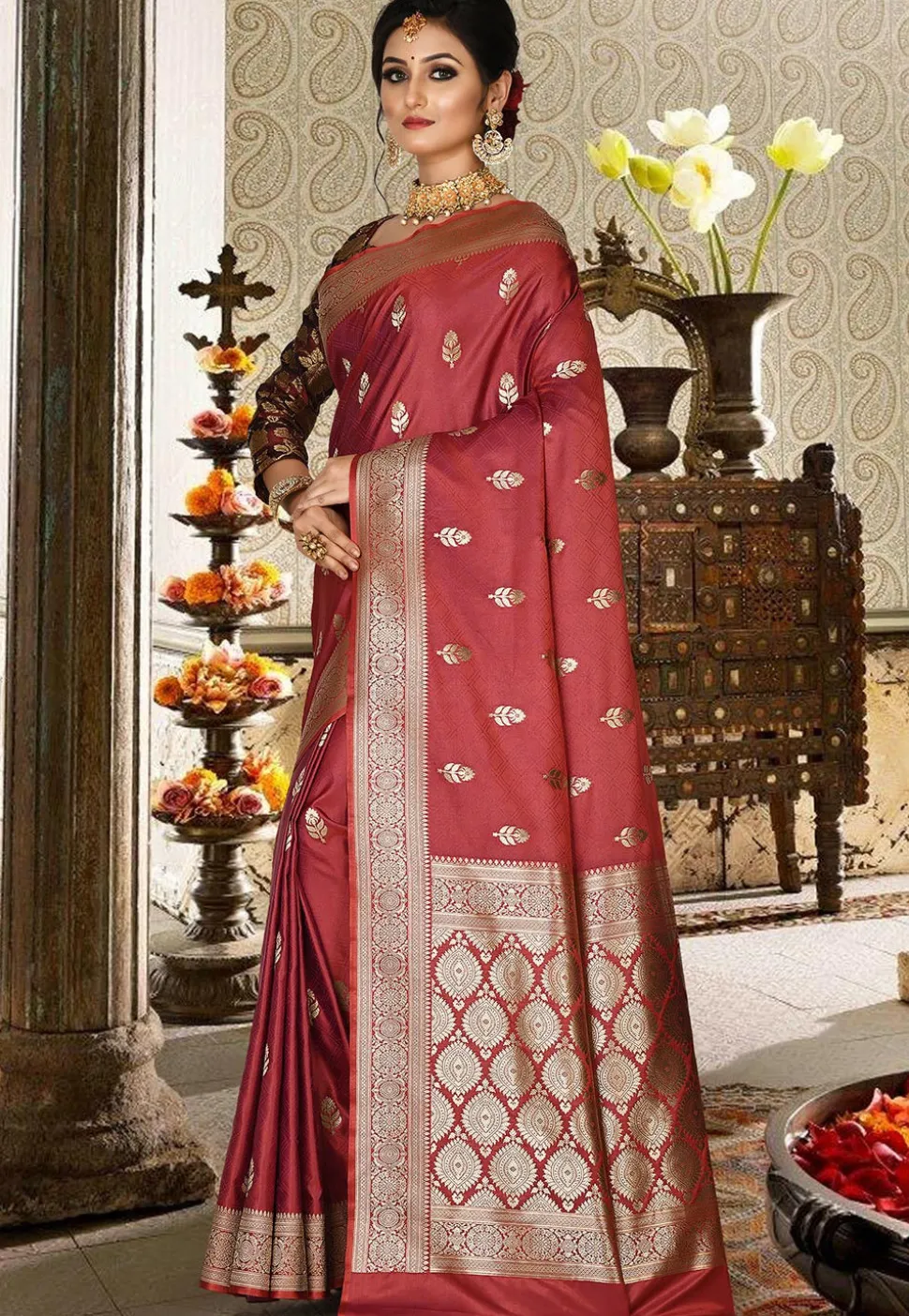 Banarasi Saree in Maroon