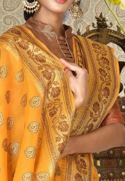 Banarasi Saree in Mustard