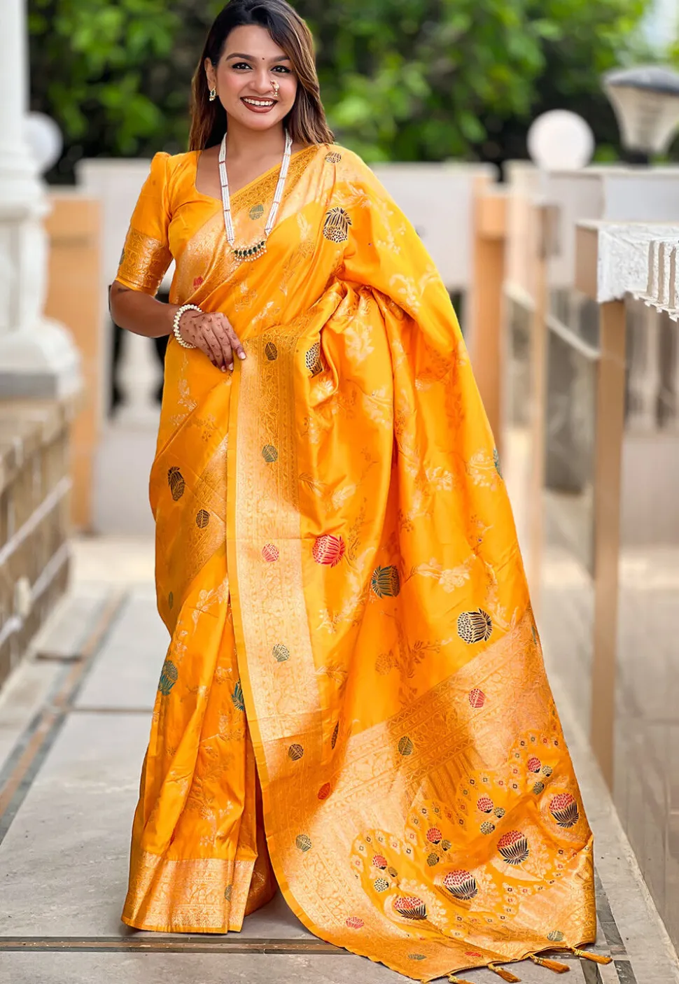 Banarasi Saree in Mustard