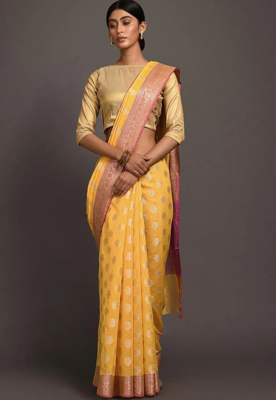 Banarasi Saree in Mustard