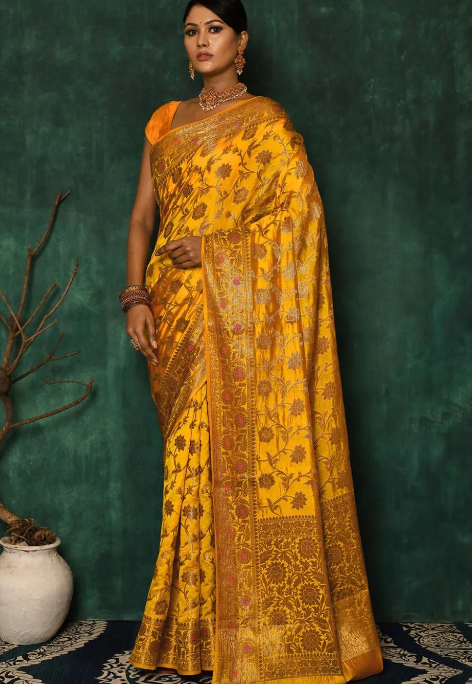 Banarasi Saree in Mustard