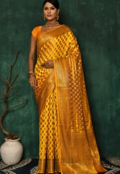 Banarasi Saree in Mustard
