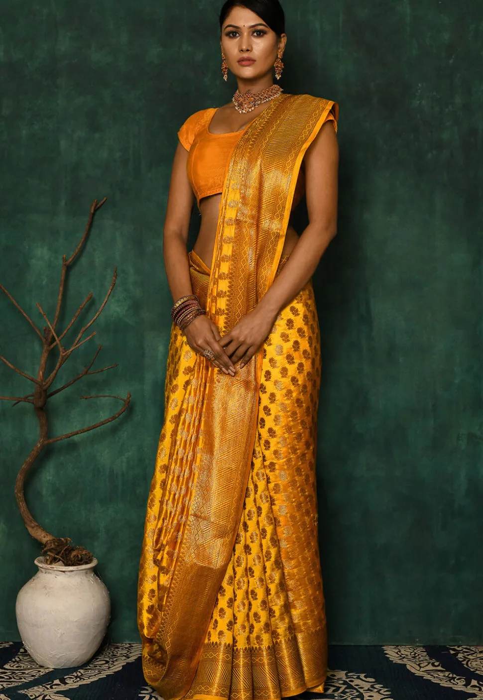 Banarasi Saree in Mustard