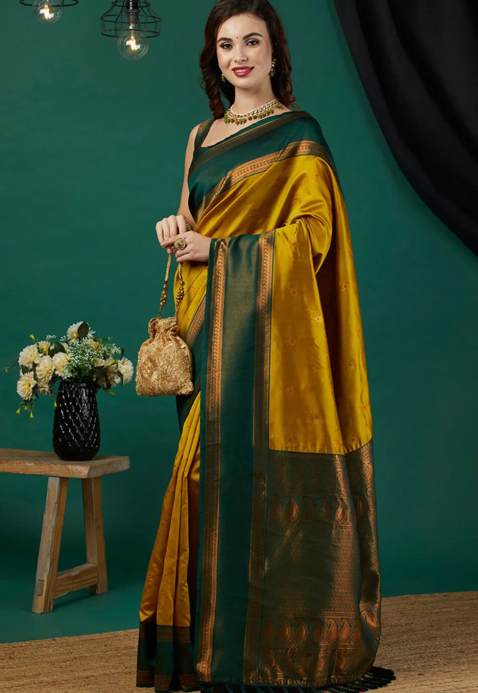 Banarasi Saree in Mustard