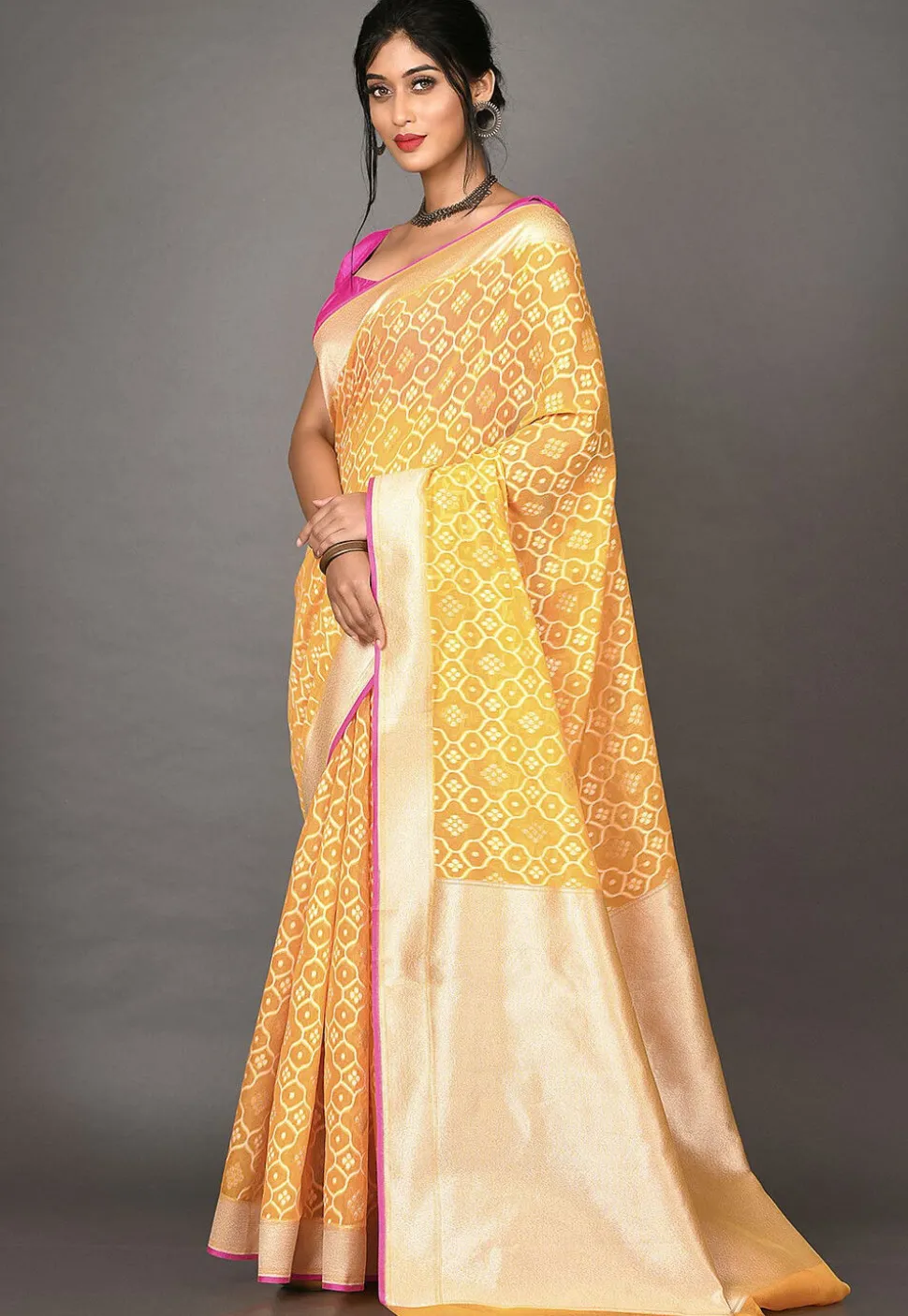 Banarasi Saree in Mustard