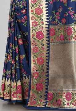 Banarasi Saree in Navy Blue