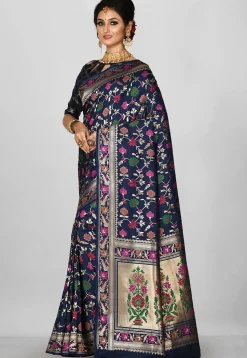 Banarasi Saree in Navy Blue
