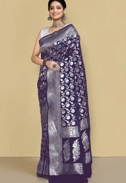Banarasi Saree in Navy Blue