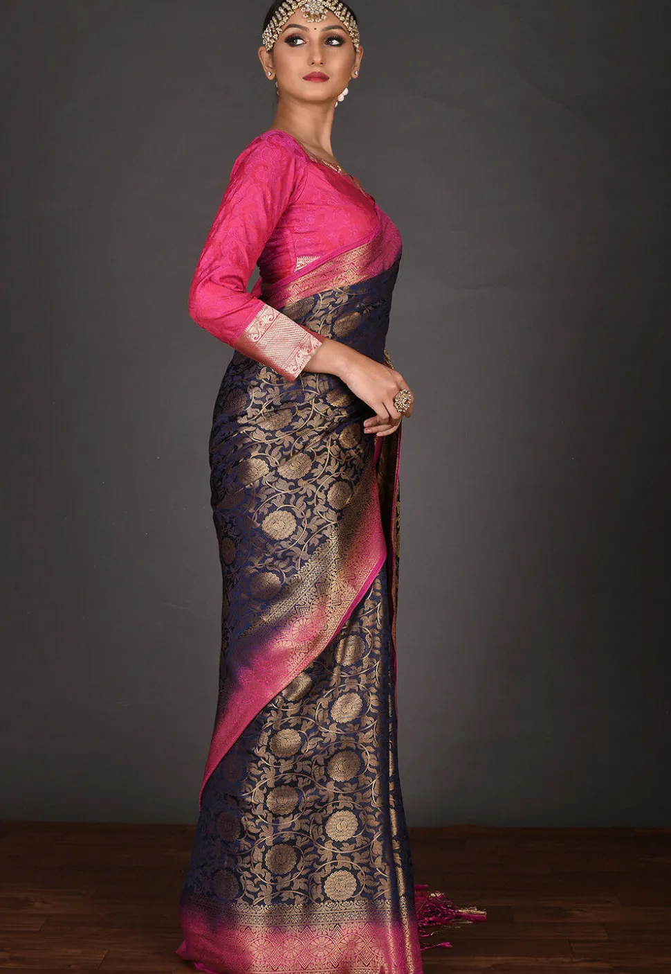 Banarasi Saree in Navy Blue