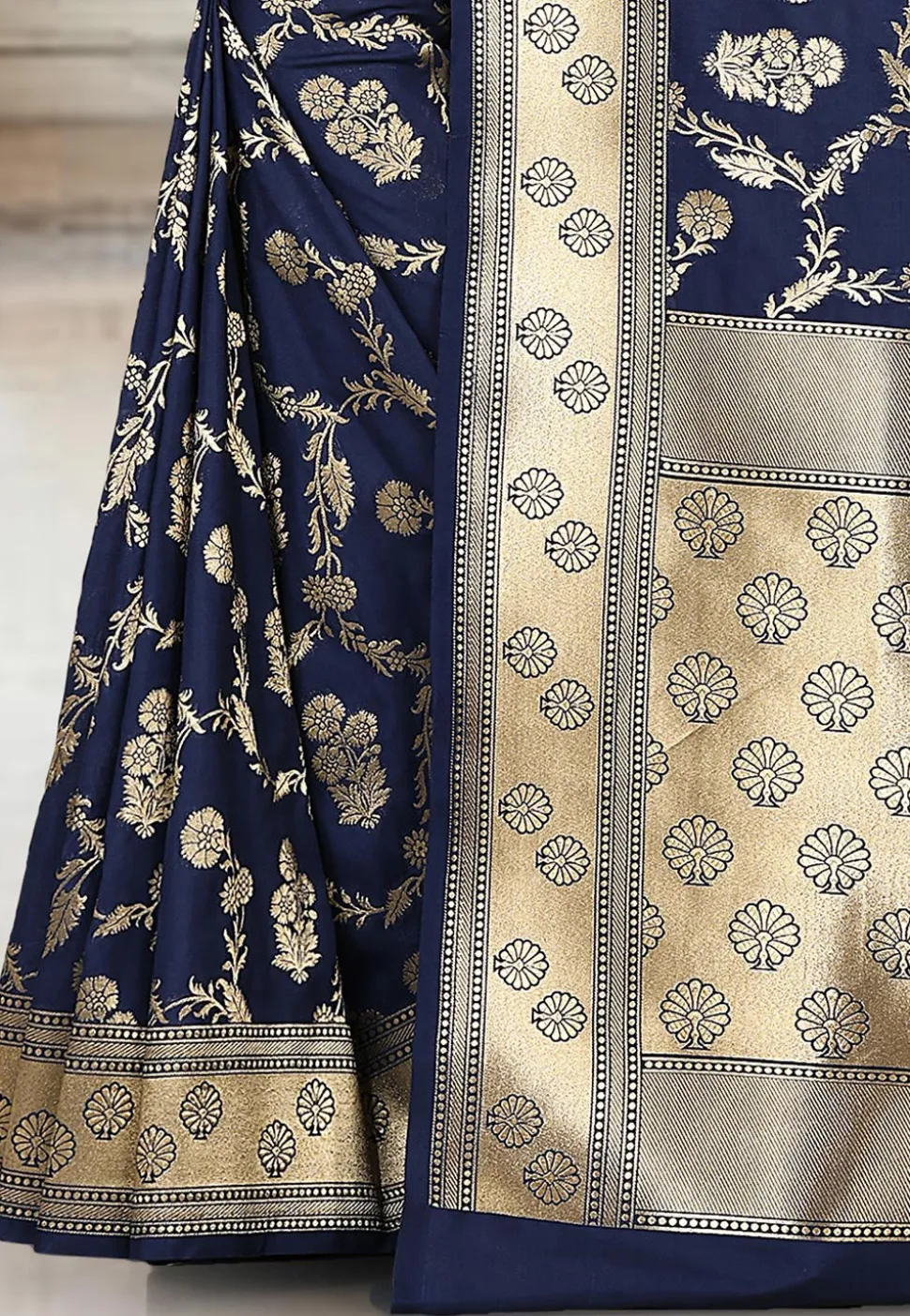 Banarasi Saree in Navy Blue