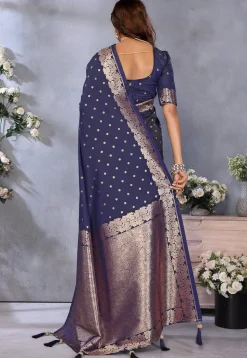 Banarasi Saree in Navy Blue