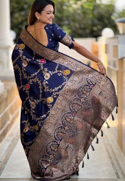 Banarasi Saree in Navy Blue