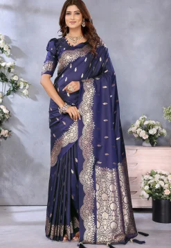 Banarasi Saree in Navy Blue